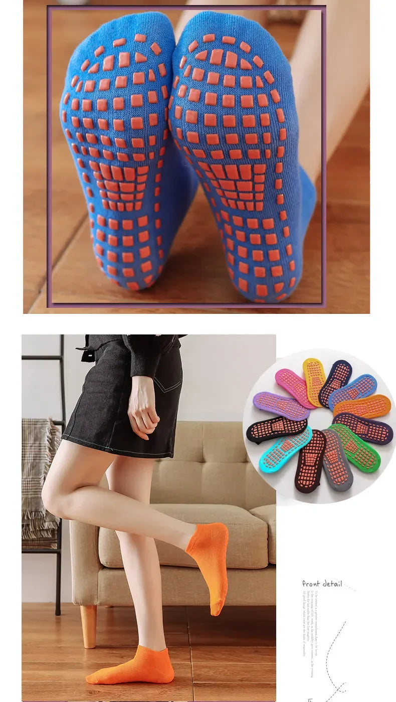 Children Adults Anti-Slip Socks Parent-Child Trampoline Boys Girls Sock Cotton Elasticity Sports Boys Outside Kids Family Sock