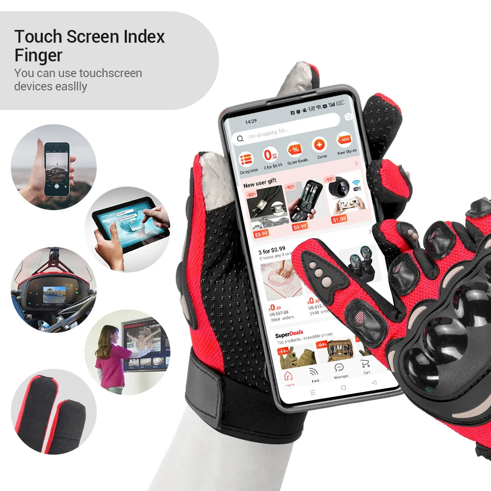 Motorcycle Gloves Moto Touch Screen Breathable Powered Motorbike Racing Riding Bicycle Protective Gloves Summer Men Cycl Gloves