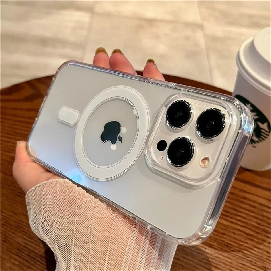 Magsafe Wireless Charging Phone Case For iPhone 17 16 16E 15 14 13 12 11 Plus Pro Max XR Shockproof Magnetic Transparent Cover