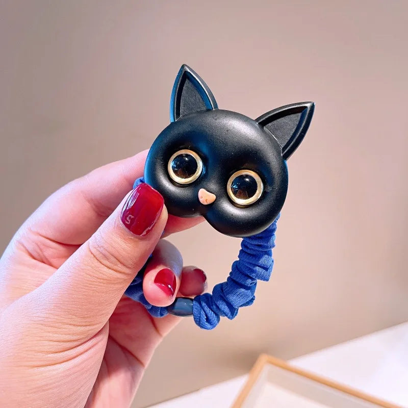 2023 New Women Cute Cat Rubber Bands Elastic Hair Bands Korean Headwear Children For Girls Lovely Hair Accessories Ornaments