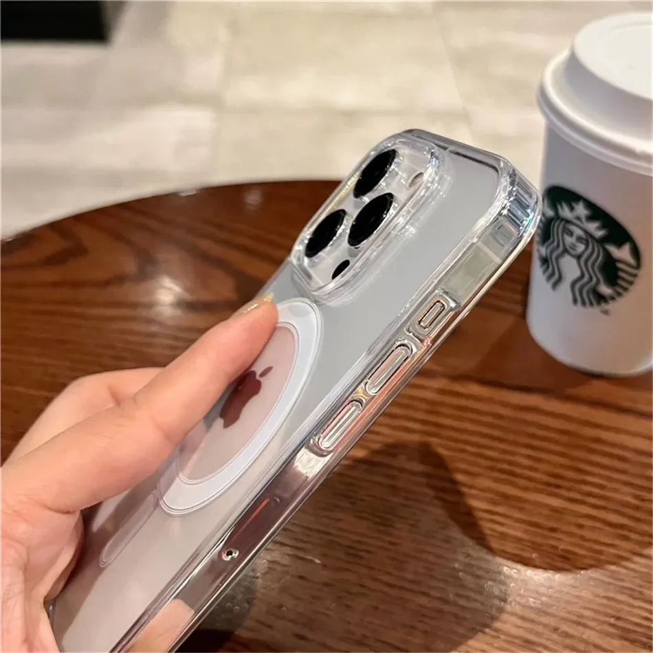 Magsafe Wireless Charging Phone Case For iPhone 17 16 16E 15 14 13 12 11 Plus Pro Max XR Shockproof Magnetic Transparent Cover