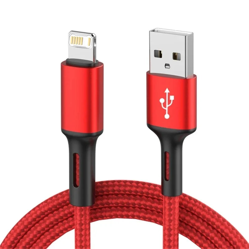 3A USB Cable For iPhone 14 13 12 11 Pro Max X XR 6s 7 8 Plus 0.25m 1m 2m Lead Mobile Phone Fast Charging Cord Data Charger Wire
