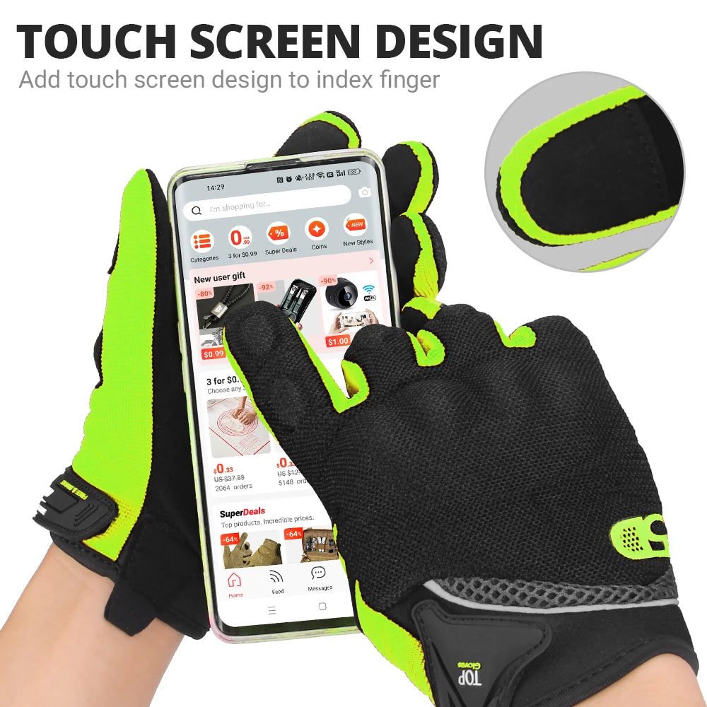 Motorcycle Gloves Moto Touch Screen Breathable Powered Motorbike Racing Riding Bicycle Protective Gloves Summer Men Cycl Gloves
