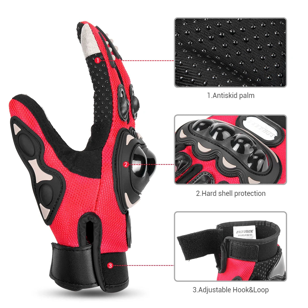 Motorcycle Gloves Moto Touch Screen Breathable Powered Motorbike Racing Riding Bicycle Protective Gloves Summer Men Cycl Gloves