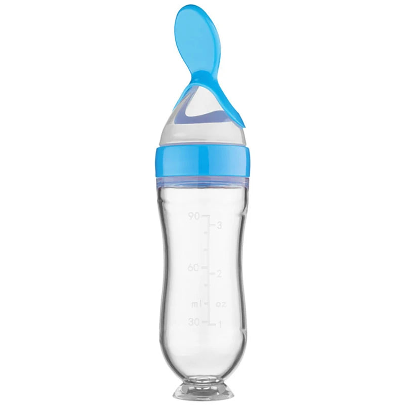 Squeezing Feeding Bottle Silicone Newborn Baby Training Rice Cereal  Food Spoon Supplement Feeder Safe Useful Tableware For Kids