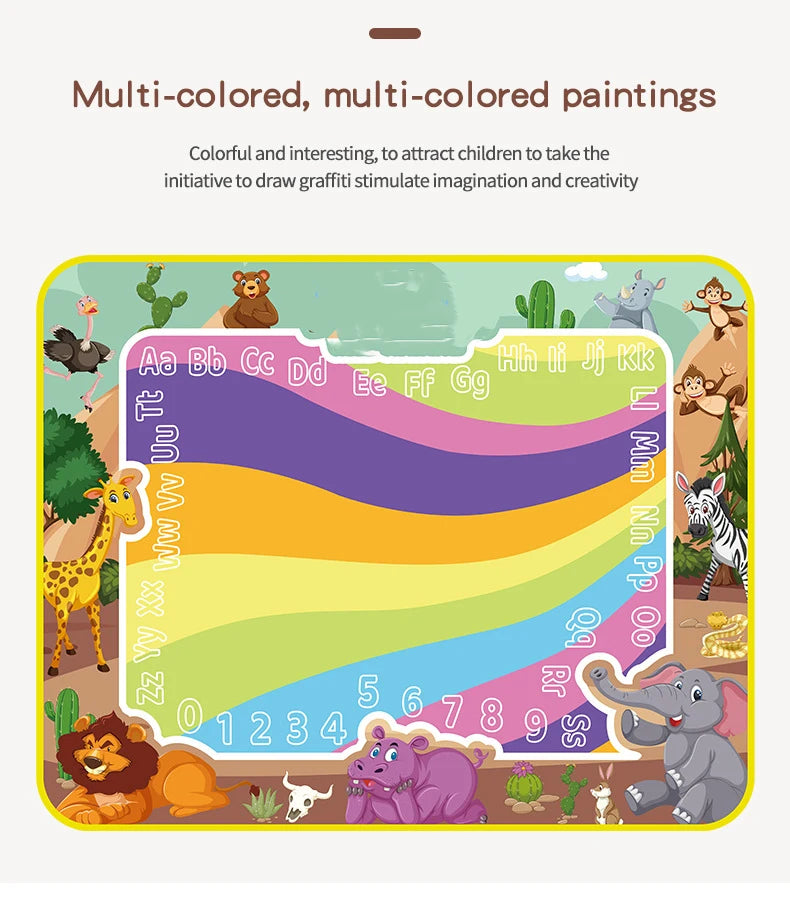 Coolplay Magic Water Drawing Mat Coloring Doodle Mat with Magic Pens Montessori Toys Painting Board Educational Toys for Kids