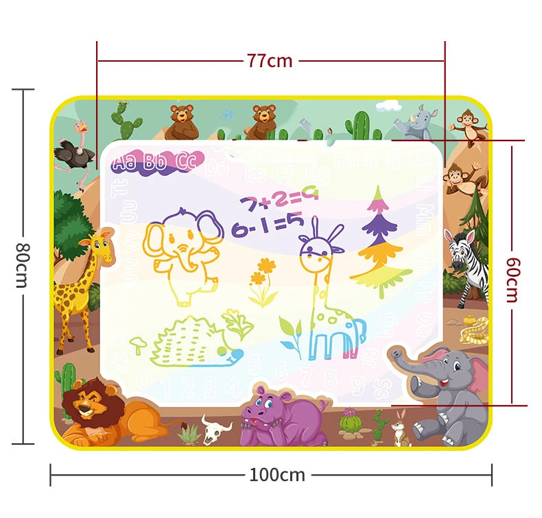 Coolplay Magic Water Drawing Mat Coloring Doodle Mat with Magic Pens Montessori Toys Painting Board Educational Toys for Kids