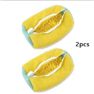 Durable Shoe Washing Machine Bag for All Shoe Types-Yellow with Blue Zipper,Ideal for Sneakers and Casual Shoes,Laundry Wash Bag