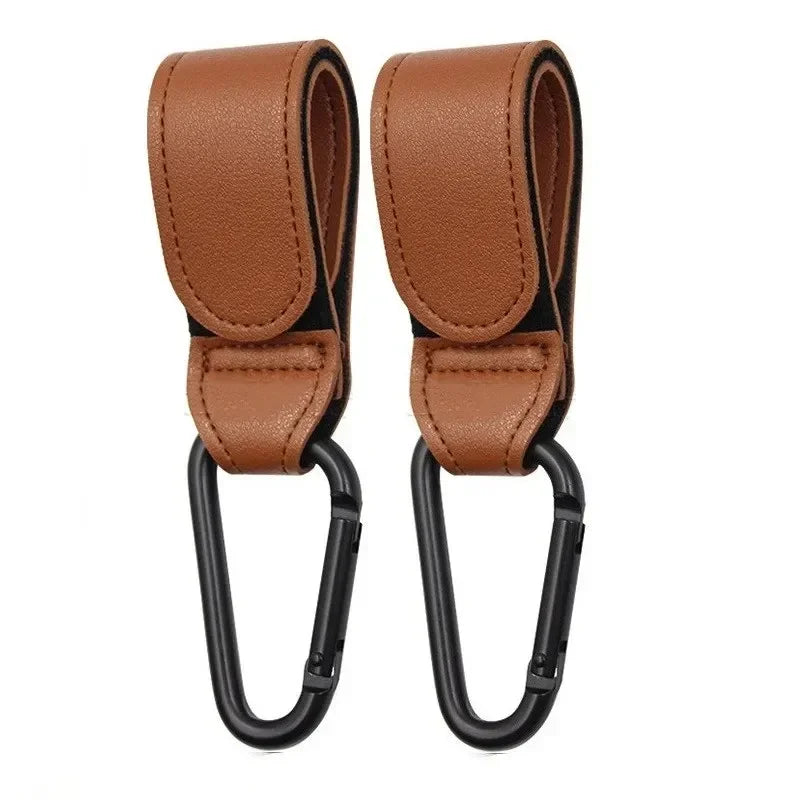 1/2pcs PU Leather Baby Bag Stroller Hook Pram Rotate 360 Degree Rotatable Cart Organizer Pram Hook Crochet Stroller Accessories