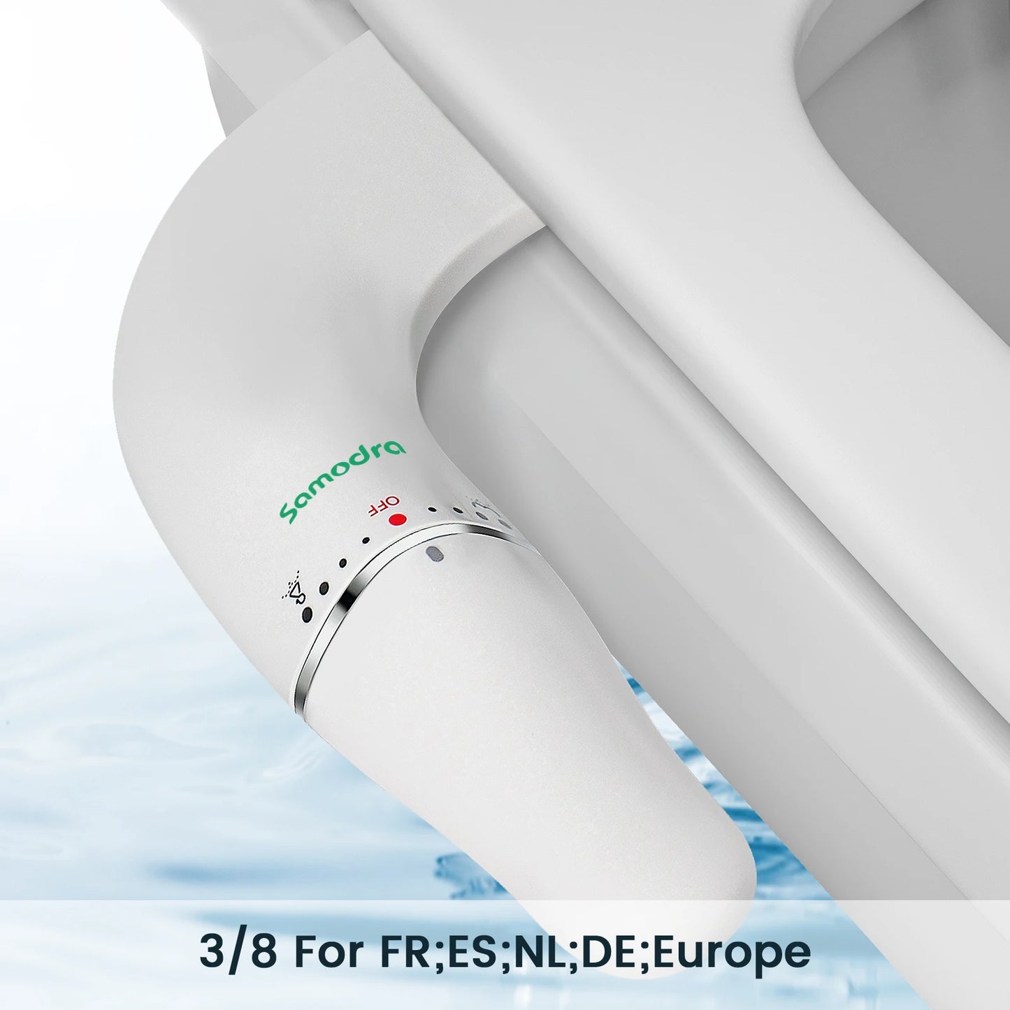 SAMODRA Ultra Slim Bidet Attachment for Toilet Seat - Dual Nozzle, Adjustable Water Pressure, Non-Electric Ass Sprayer