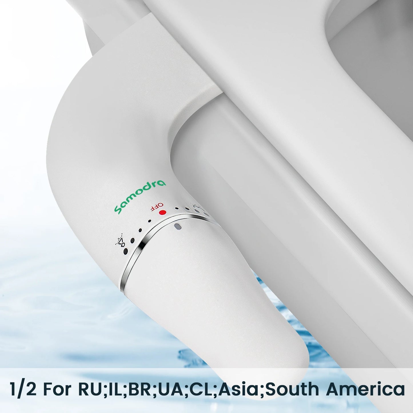 SAMODRA Ultra Slim Bidet Attachment for Toilet Seat - Dual Nozzle, Adjustable Water Pressure, Non-Electric Ass Sprayer