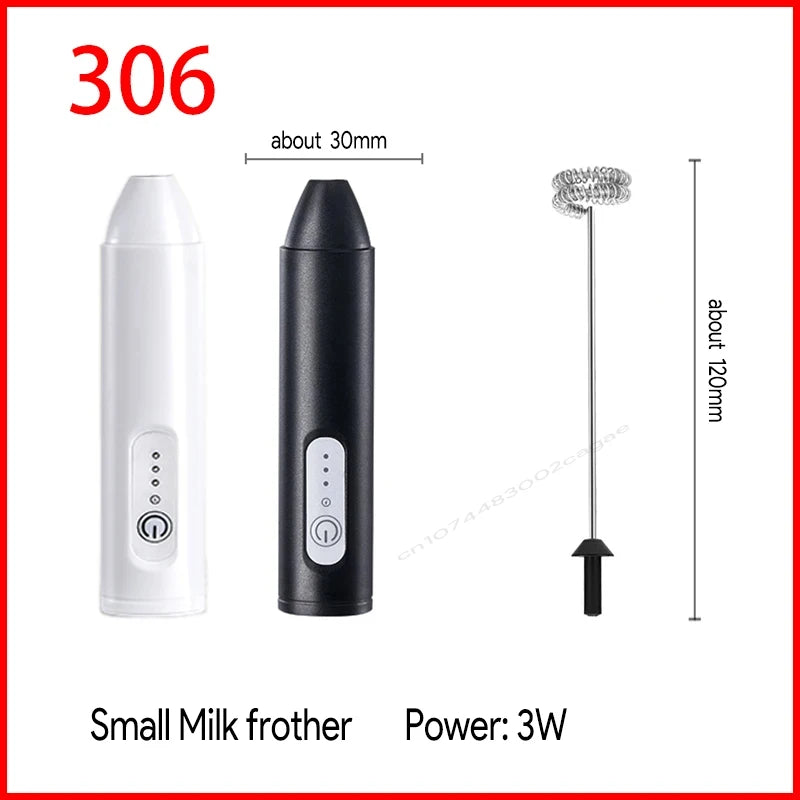 Electric Milk Frother 2 In 1 Rechargeable  Blender Stainless Steel 3 Speeds Coffee Mixer Egg Beater Handheld Foam Maker Tools