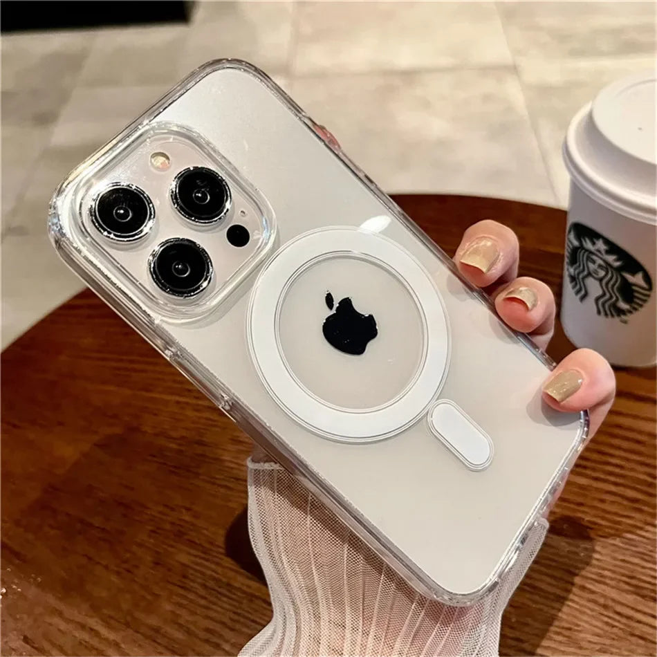 Magsafe Wireless Charging Phone Case For iPhone 17 16 16E 15 14 13 12 11 Plus Pro Max XR Shockproof Magnetic Transparent Cover