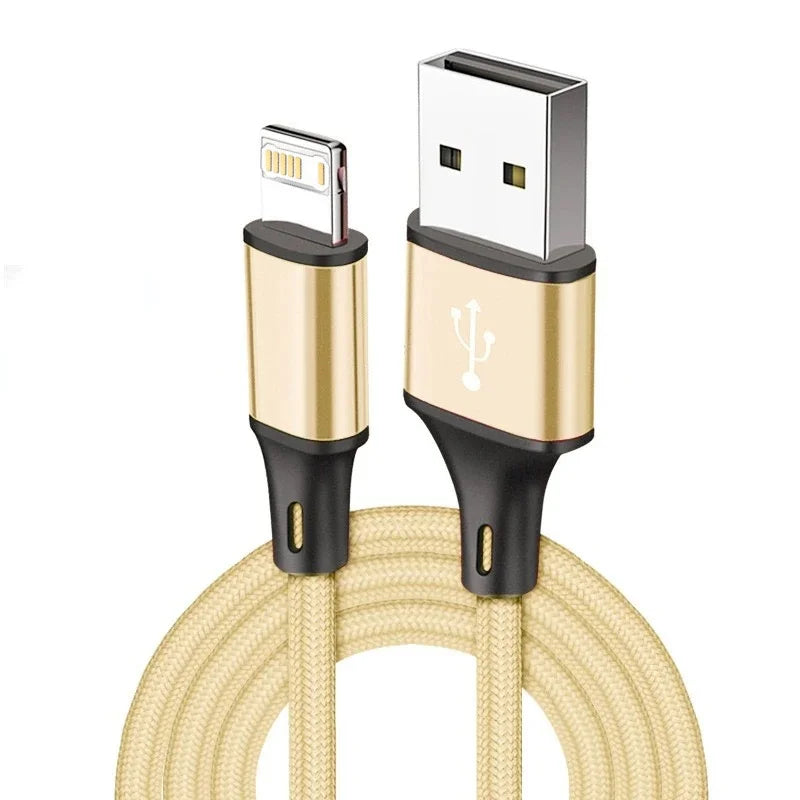 3A USB Cable For iPhone 14 13 12 11 Pro Max X XR 6s 7 8 Plus 0.25m 1m 2m Lead Mobile Phone Fast Charging Cord Data Charger Wire