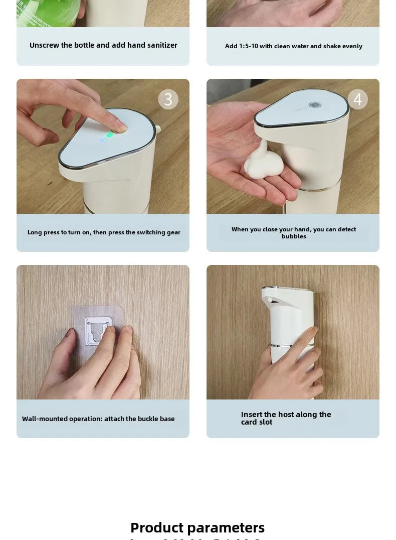 New intelligent induction multi gear contactless wall mounted vertical hand sanitizer rechargeable soap dispenser foam machine