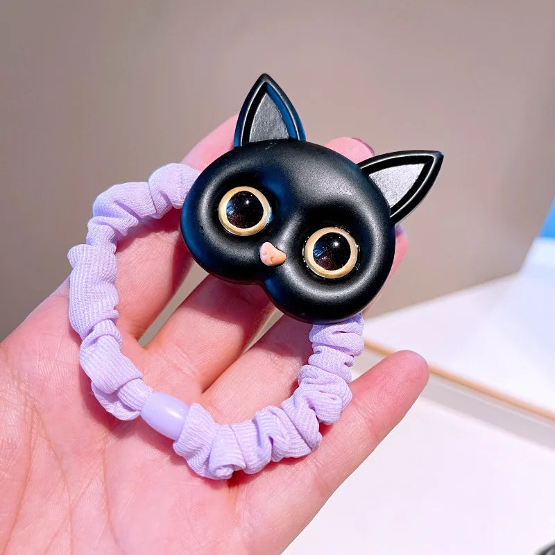 2023 New Women Cute Cat Rubber Bands Elastic Hair Bands Korean Headwear Children For Girls Lovely Hair Accessories Ornaments