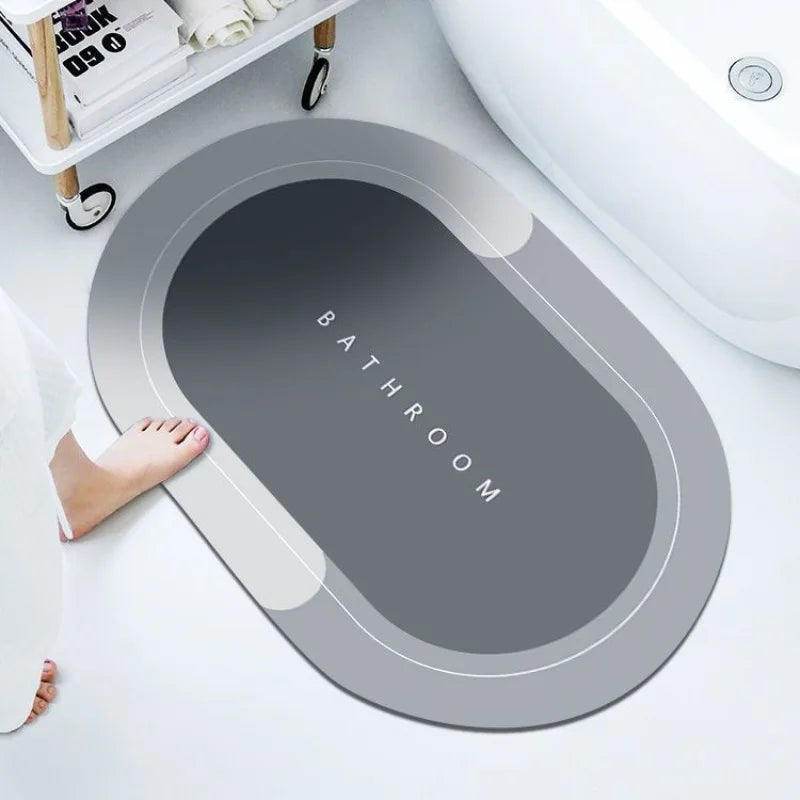 Super Absorbent Shower Bath Mat Bathroom Anti-Slip Carpet Rug Simple Kitchen Entrance Soft Door Bathtub Side Bath Mat Home Decor