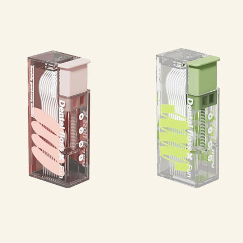 Dental Floss Dispenser Containing 10Pcs Floss Dental Floss Storage Box Auto Refillable Oral Hygiene Care Floss Pick