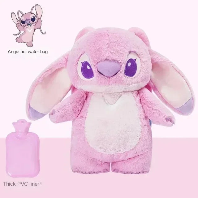 Aoger Disney Stitch Anime Winter Extra Large Plush Hot Water Bottle Women'S Home Water Filling Hand Warmer Holiday Gift Girl
