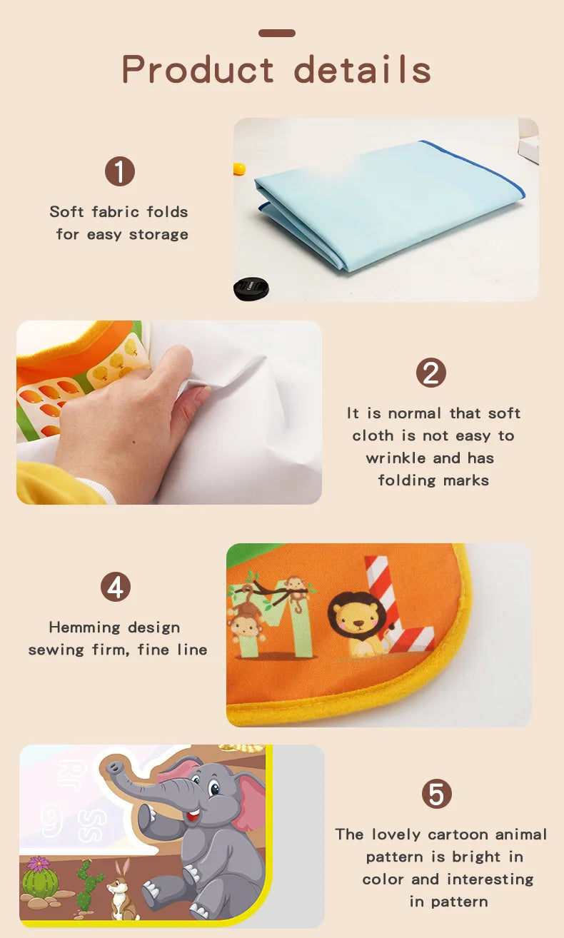 Coolplay Magic Water Drawing Mat Coloring Doodle Mat with Magic Pens Montessori Toys Painting Board Educational Toys for Kids