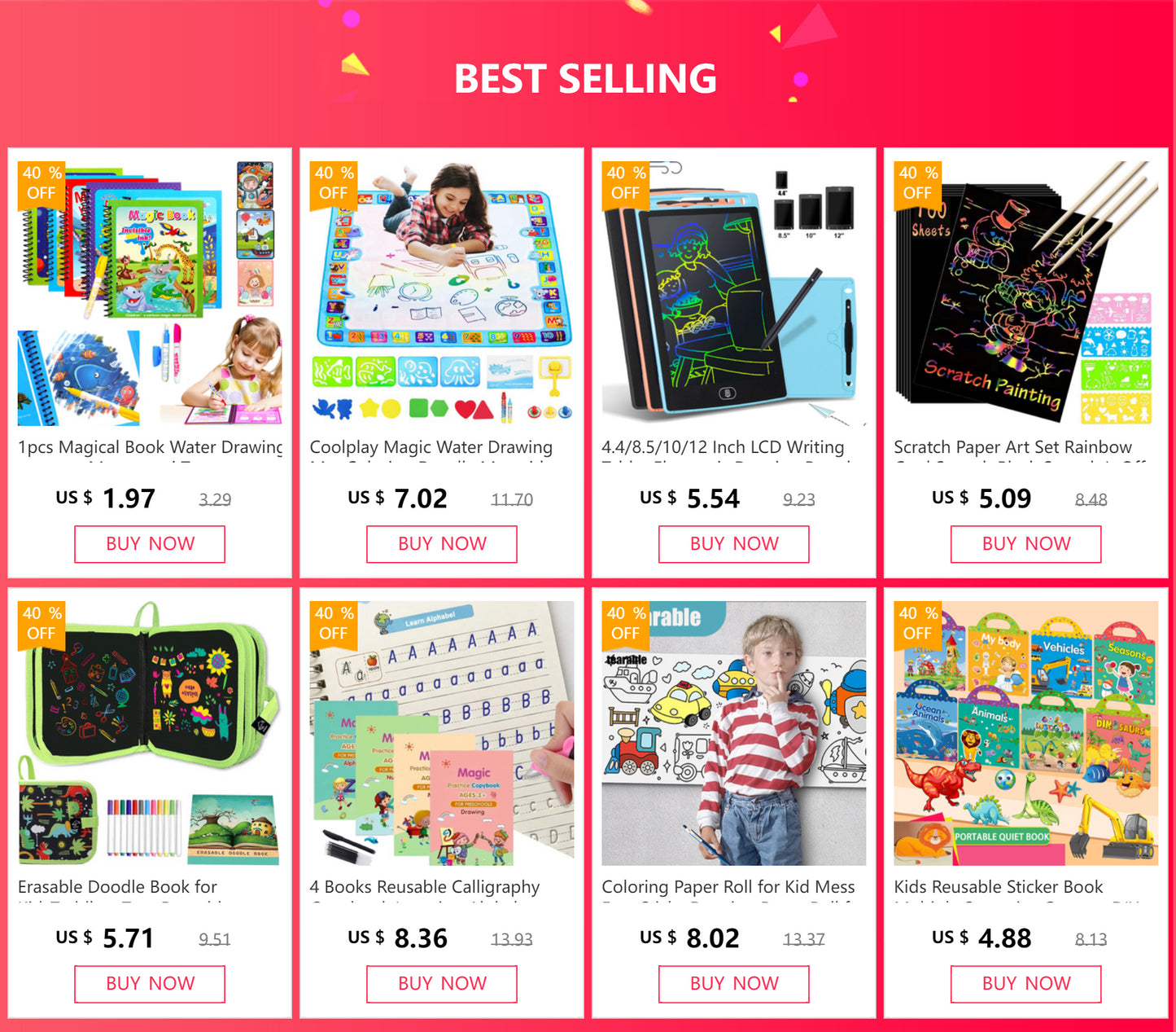 Coolplay Magic Water Drawing Mat Coloring Doodle Mat with Magic Pens Montessori Toys Painting Board Educational Toys for Kids