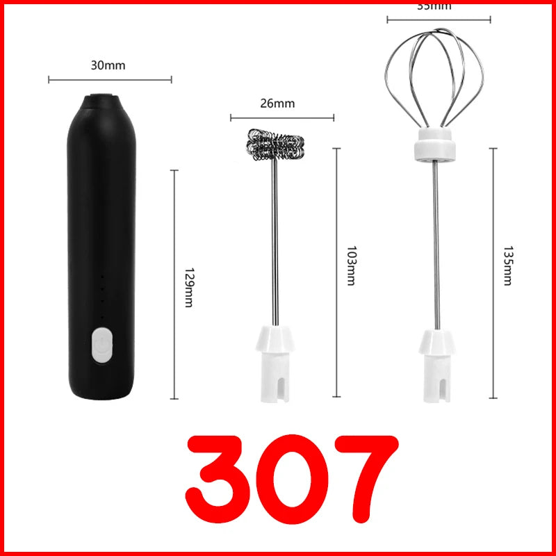 Electric Milk Frother 2 In 1 Rechargeable  Blender Stainless Steel 3 Speeds Coffee Mixer Egg Beater Handheld Foam Maker Tools