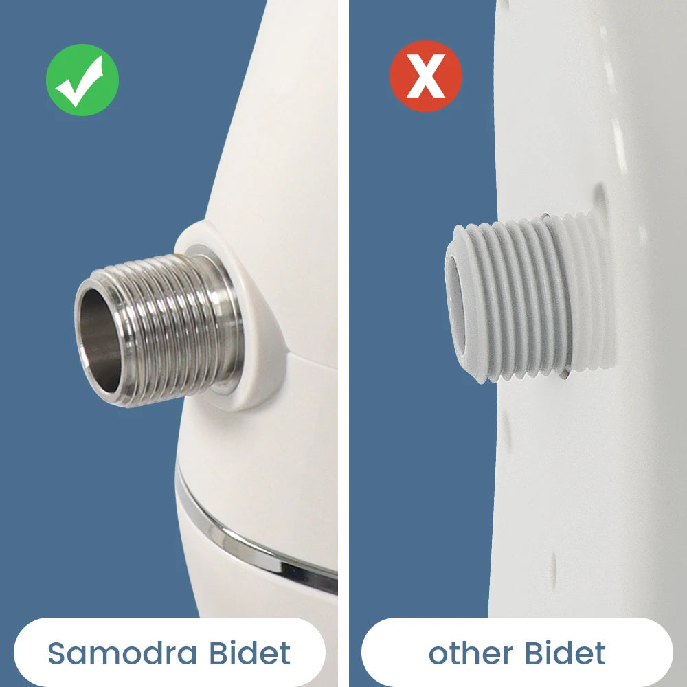 SAMODRA Ultra Slim Bidet Attachment for Toilet Seat - Dual Nozzle, Adjustable Water Pressure, Non-Electric Ass Sprayer