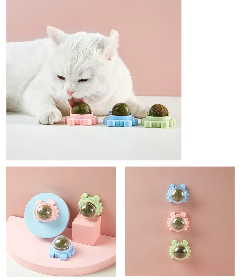 Pet Stuff Healthy Cat Catnip Toys Ball Cat Candy Licking Snacks Catnip Snack Nutrition Energy Ball Kitten Cat Toy Cat Supplies