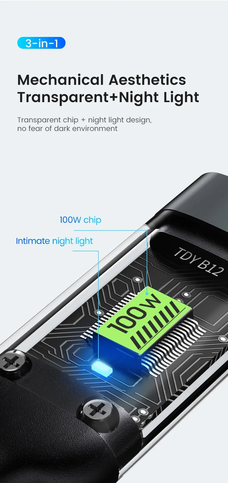 3-in-1 USB 100W 6A Fast Charger Cable Car USB To Type-C Micro LIGHTNING Cable For iPhone 16 15 14 13 Samsung Xiaomi Huawei