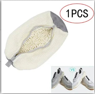 Durable Shoe Washing Machine Bag for All Shoe Types-Yellow with Blue Zipper,Ideal for Sneakers and Casual Shoes,Laundry Wash Bag