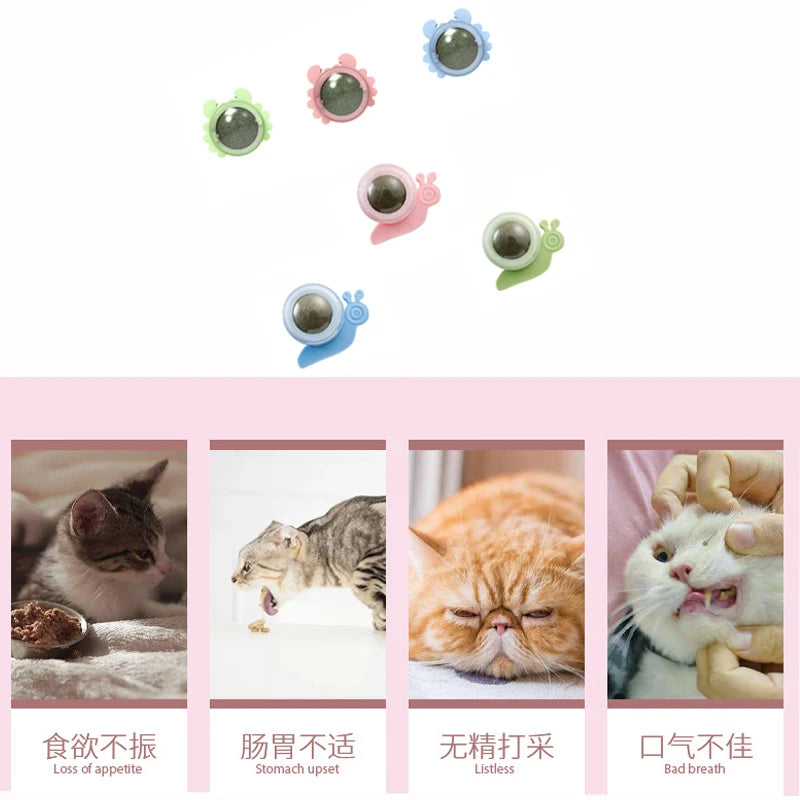 Pet Stuff Healthy Cat Catnip Toys Ball Cat Candy Licking Snacks Catnip Snack Nutrition Energy Ball Kitten Cat Toy Cat Supplies