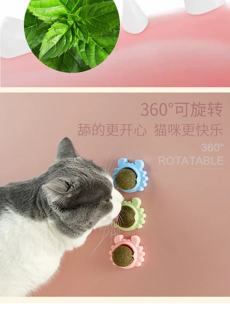 Pet Stuff Healthy Cat Catnip Toys Ball Cat Candy Licking Snacks Catnip Snack Nutrition Energy Ball Kitten Cat Toy Cat Supplies