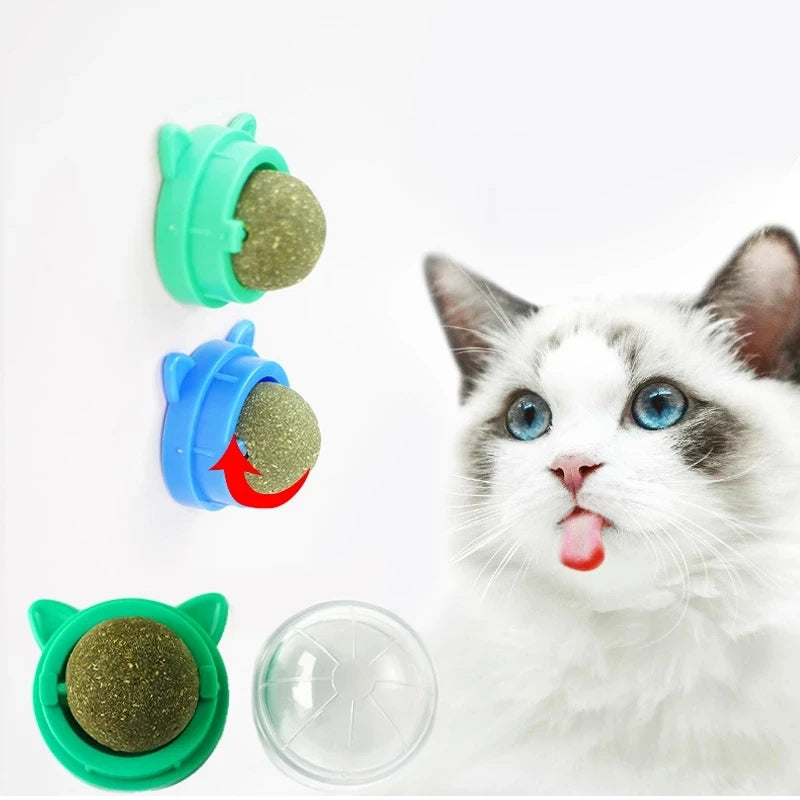 Pet Stuff Healthy Cat Catnip Toys Ball Cat Candy Licking Snacks Catnip Snack Nutrition Energy Ball Kitten Cat Toy Cat Supplies