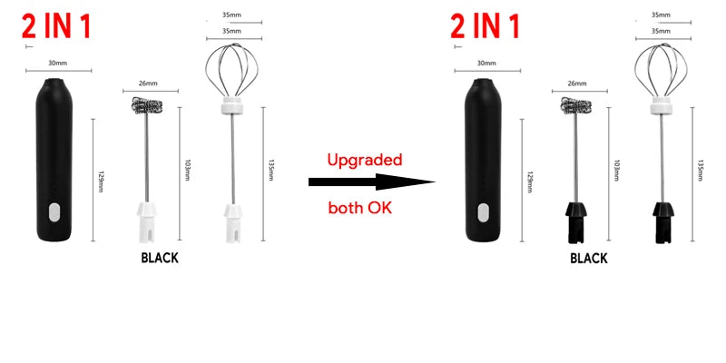 Electric Milk Frother 2 In 1 Rechargeable  Blender Stainless Steel 3 Speeds Coffee Mixer Egg Beater Handheld Foam Maker Tools