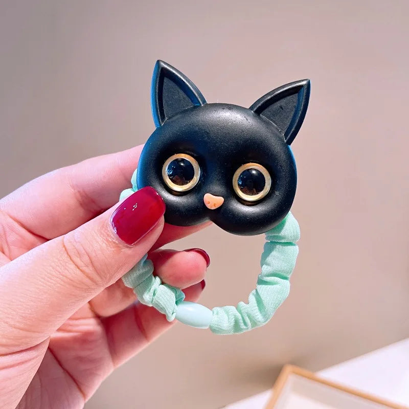 2023 New Women Cute Cat Rubber Bands Elastic Hair Bands Korean Headwear Children For Girls Lovely Hair Accessories Ornaments