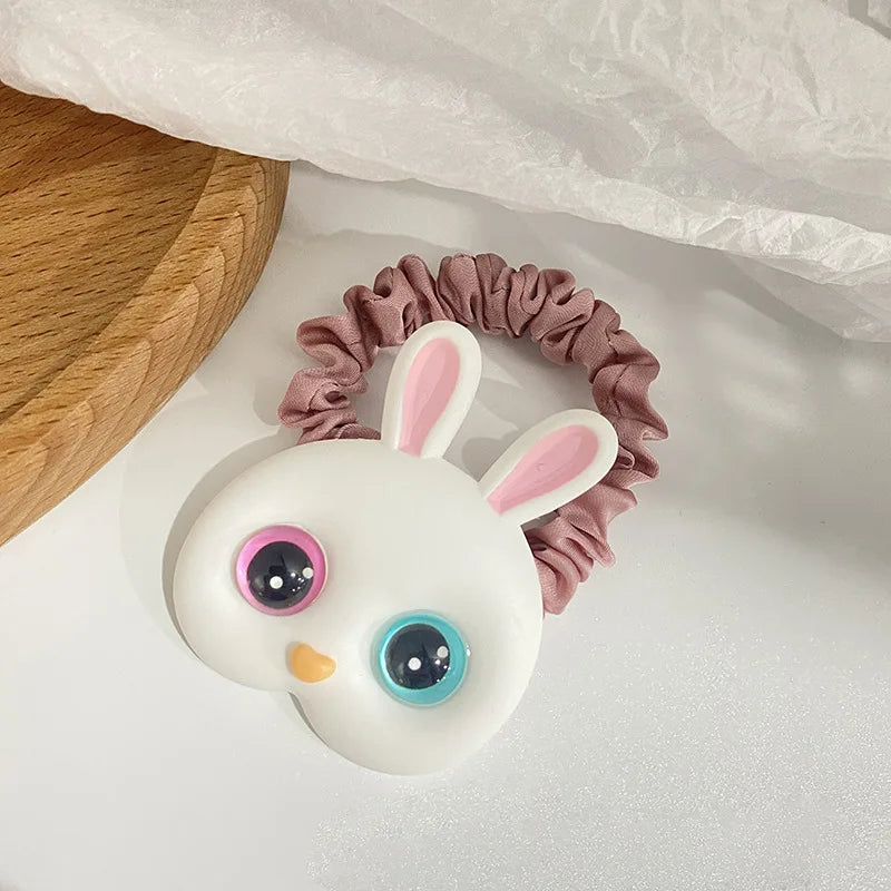 2023 New Women Cute Cat Rubber Bands Elastic Hair Bands Korean Headwear Children For Girls Lovely Hair Accessories Ornaments