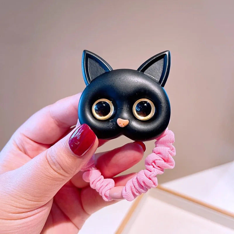2023 New Women Cute Cat Rubber Bands Elastic Hair Bands Korean Headwear Children For Girls Lovely Hair Accessories Ornaments