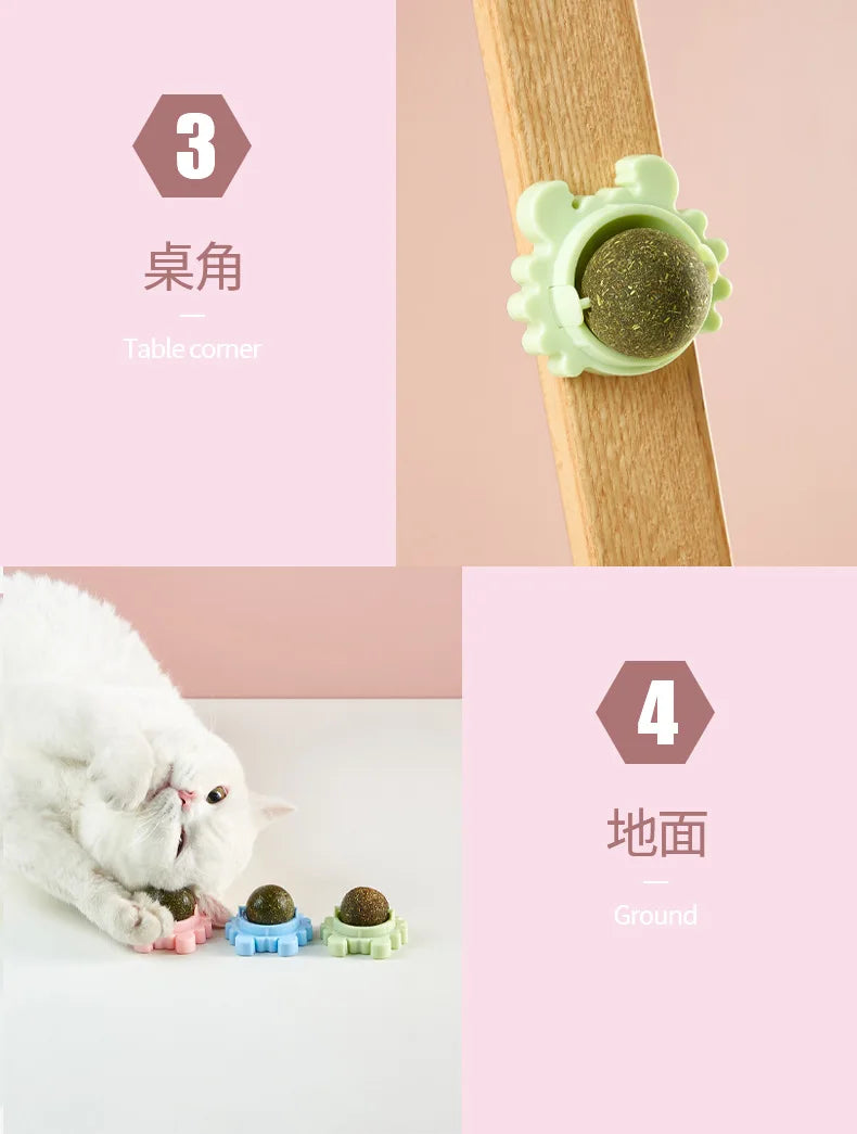 Pet Stuff Healthy Cat Catnip Toys Ball Cat Candy Licking Snacks Catnip Snack Nutrition Energy Ball Kitten Cat Toy Cat Supplies