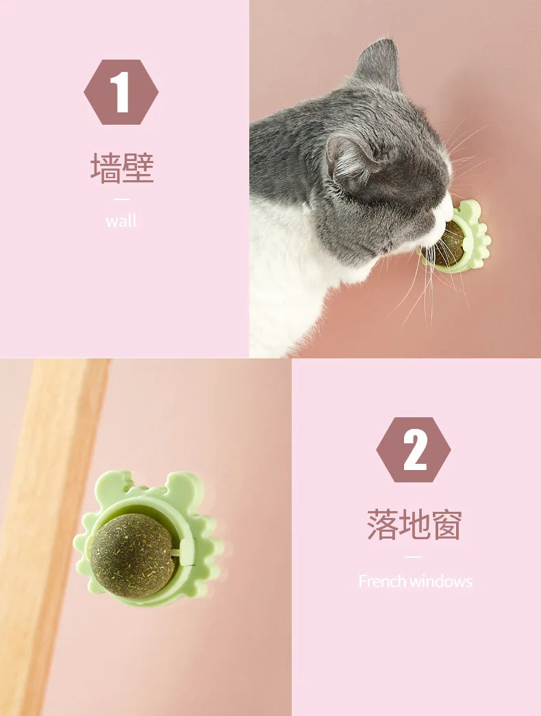Pet Stuff Healthy Cat Catnip Toys Ball Cat Candy Licking Snacks Catnip Snack Nutrition Energy Ball Kitten Cat Toy Cat Supplies
